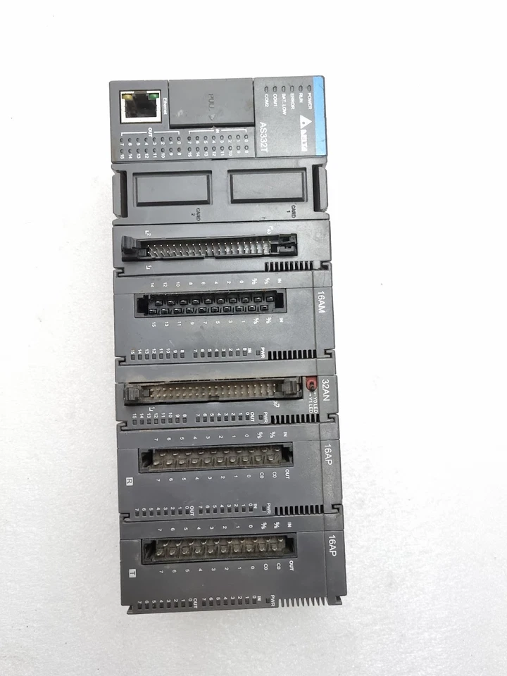 Used Working DELTA AS332T+16AM+32AN+16AP+16AP Module Plc Set